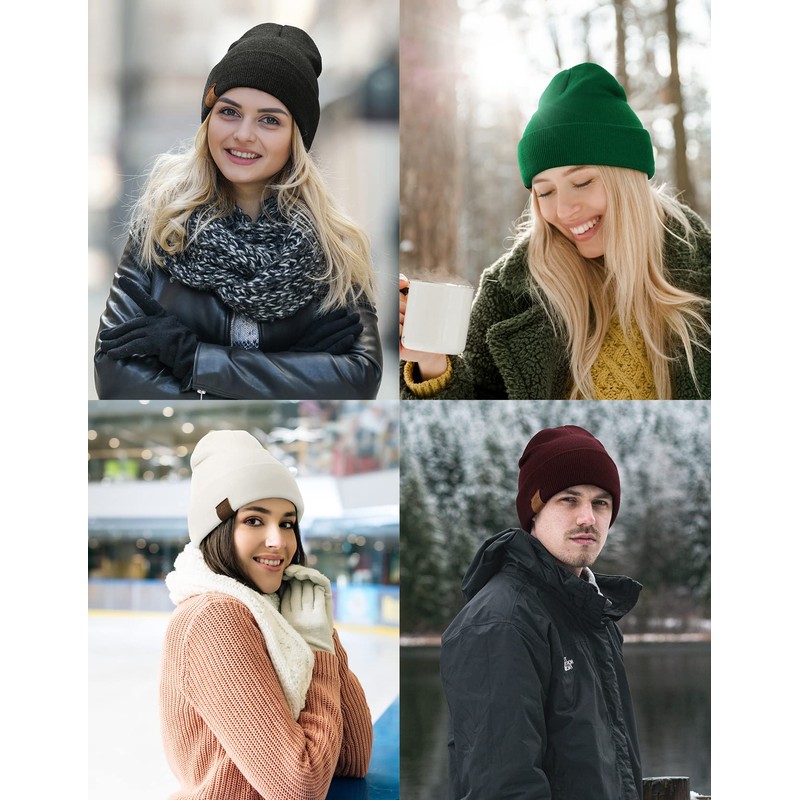 Winter Beanie Hats for Men and Women, Stretchy Daily Knit