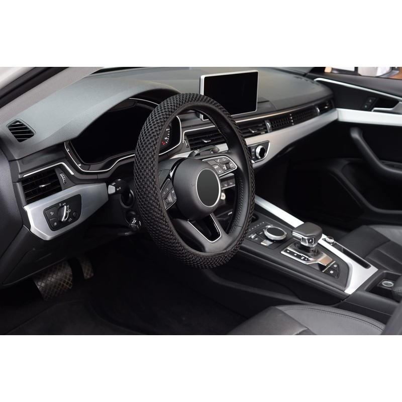 KAFEEK Elastic Stretch Steering Wheel Cover,Warm in Winter and Cool