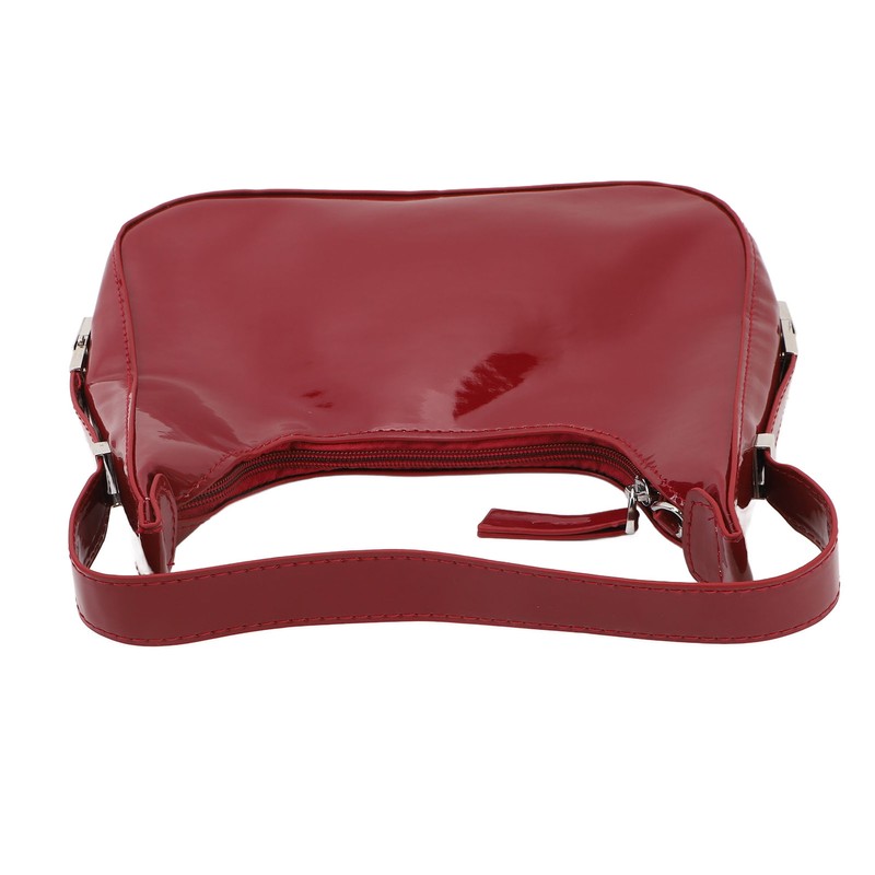 Women Underarm Bag Fashionable Glossy Surfaces PU Leather Shoulder Messenger