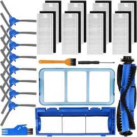 EATBALE Replacement Parts for Eufy RoboVac 11S, 15C, 15T, 30, 30C, 12, 35C, Vacuum Filters, 8 Side Brushes, 8 Filter, 1 Main Brush, 1 Pre Filter, 1 Roller Brush Guard, 1 Cleaning brush (22Pack)