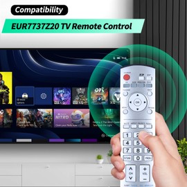 EUR7737Z20 Remote Control Replacement fit for Panasonic Plasma TV TH-37PX60U TH-42PX60U TH-50PX60U PT-56DLX76 PT-61DLX76 PT-61DLX26 TH-50PX600U TH-42PX600U TH-58PX600U EUR7737Z10