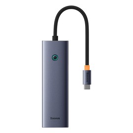 Baseus USB-C Hub 7-En-1 USB C Estación de Acoplamiento con 7 Puertos, Adaptador a HDMI 4K, PD de 100 W, 2 USB, Rj45, SDTF, Gris                       