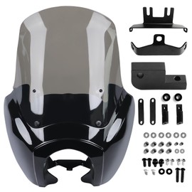 USOHAWLK Headlight Fairing Cover Windshield Front Headlight Fairing Kit with 15'' Darker Smoke Fits for Harley Dyna FXDXT T-Sport