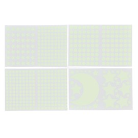 4Pcs Moon Star Wall Stickers Good Stickiness Warm Ambience Glowing Night Sky Sticker for Children's Room Dining Room