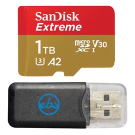 SanDisk 1TB MicroSD Extreme Memory Card Compatible with Insta360 Ace, Ace Pro 2, and Ace Pro Action Camera (SDSQXAV-1T00-GN6MN) C10 V30 Bundle with (1) Everything But Stromboli MicroSDXC Card Reader