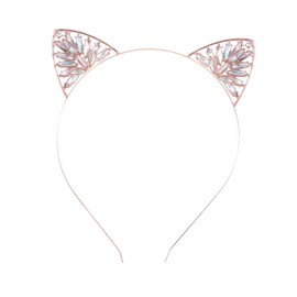 minkissy Cat Ear Hairband Rhinestone Cat Ears Headband Christmas Hair Hoop Hair Cat Ears Pearl Cat Ears Headband Cat Ear Headdress Headband with Ears Cat Hair Accessories Colored Diamond