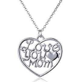 Mothers Day Gifts for Mom Mother Christmas Birthday Gifts Necklace Love You Mom Pendant Fashion Jewelry for Women Mommy