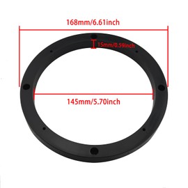 JianLing 2PCS Speaker Modification Speaker Pad 6.5-inch Solid Core Rubber Gasket Waterproof Plastic Bracket Car Stereo Speaker Spacer for Automobiles Boats Trucks RVs Black