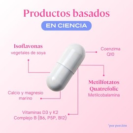 B-FIT B 45+ Suplemento Para Menopausia Con Isoflavonas - 60 Cápsulas - Coenzima Q10 - Vitaminas K2, D3 Y B6 - Sin Sabor - Vitaminas para Mujeres