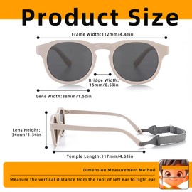 2Pcs Baby Sunglasses, Toddler Sunglasses with Strap, Infant Sunglasses for Boys Girls Age 0-24 Months, Soft Frame Safe (Green+pink)