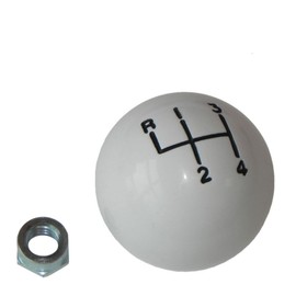1964-72 White 4 Speed Shifter Ball Correct 1-7/8" with Lock Nut
