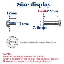 OTFAITP M8 x 27 mm Screws for 2-3-4-Wheel Kid Scoote Replacement Micro Mini Foldable Kick Scooter Kids Scooters Axles Repair