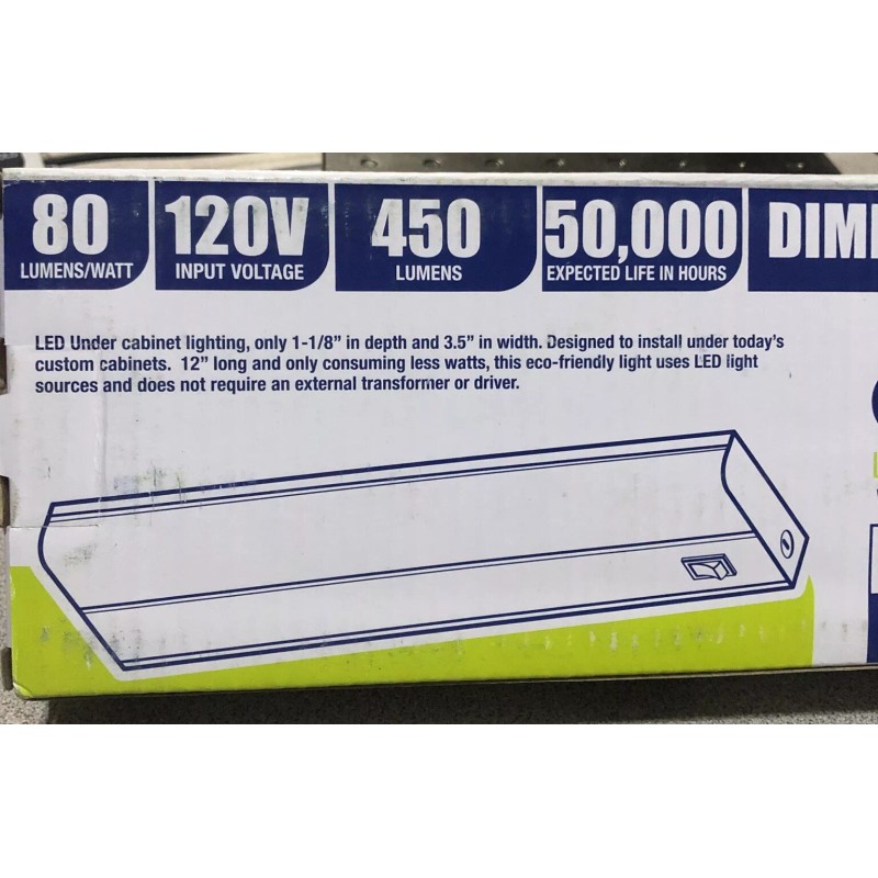 ELITE LIGHTING Undercabinet LED Light 12-1/4"Long 8W 120V Dark Brown