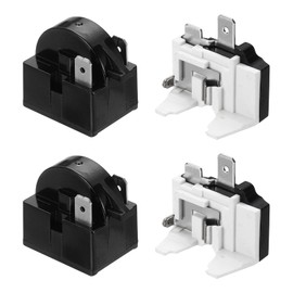 sourcing map 2 Set PTC Refrigerator Starter Relay 15 Ohm 2 Pin and 1/6HP Freezer Overload Protector for Fridge Cooler Compressor