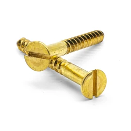 Hippo Hardware M5.5 (5.5mm X 100mm) Solid Brass Slotted Countersunk Wood Screws (Pack of 5)