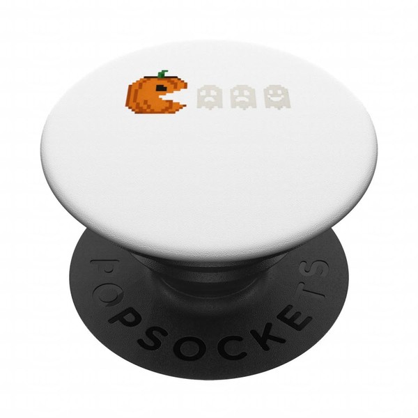Pumpkin Eating Ghosts Gamer Pixel Video Game Retro Spooky PopSockets