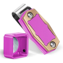 Magnetic Pool Chalk Holder, Portable Pool Cue Chalk Holder with Fixed Clip, Purple Snooker Chalk Holder, Aluminum Alloy Snooker Accessories，Fits Standard Square Pool Chalk