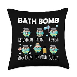 Bath Bomb Kawaii Relaxation Bath Lover Clothing Throw Pillow