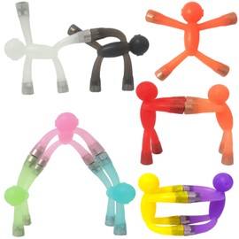 mom&myaboy10PCS Mini Man Magnetic Toy, Translucent Novelty Toys, Rubber Magnet Men Toy Fridge Magnets Humanoid Magnetic Toy Kids Travel Toys Birthday Gifts (Transparency)