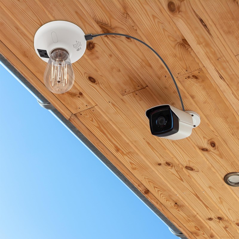 3-in-1 Light Socket Adapter with USB (5V/2A) & Outlet -