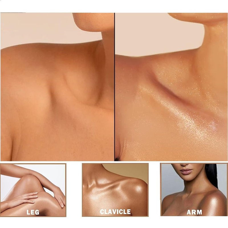 Glitter Powder Highlighter Makeup, Body Brightens the Natural Three-dimensional Face