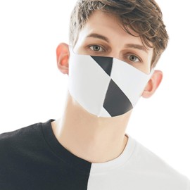 LOOKA MASK Protective Fashion Air Mask | Washable and Reusable | Double Layered Face Mask | White X Black (Small)
