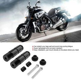 KSTE Motorcycle Foot Pegs Aluminum Alloy Black Front Rear Universal Fit Motorcycle ATV 2pcs
