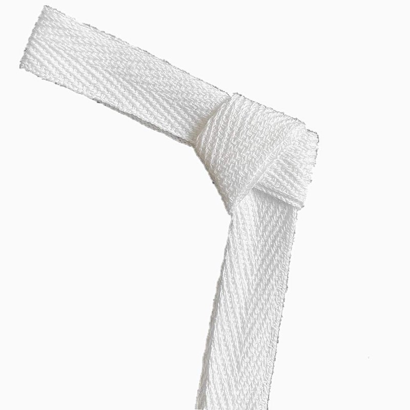 QIANF Cinta de sarga ecológica, 100% algodón, color blanco, 5