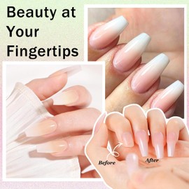 360 Pieces Gradient Ballerina Press On Nails Set, Pink White Gradient Artificial Nails for Sticking with 2 Pieces Nail Oil Pen, Medium Duanti jianbianFake Nails for Women DIY