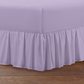 T152 Frill Valance Sheet Easy Care Polycotton Plain Dyed Bedding Uk Bed Size Lilac SINGLE