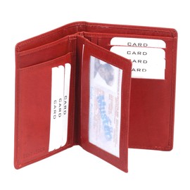 LEAS Card Collection Real Leather ID and Credit Card Holder Cherry / Red, Red/Cherry, ID & Credit Card Holder