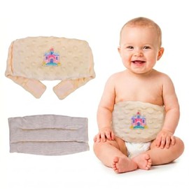 Colic and Gas Relief for Newborns and Infants, Flax Seed Heated Tummy Wrap - Microwaveable Baby Heating Pad with Soothing Warmth, Natural Relief for G