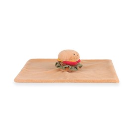 Apricot Lamb Köstlicher Burger Essen Weiche Sicherheitsdecke Schmusetuch für Babys, Plüsch Schnuffeltuch, Beruhigungstuch für Baby Jungen und Mädchen, 35x35cm