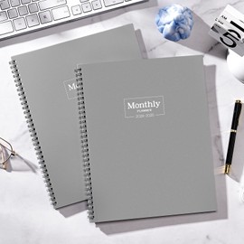 2025 Monthly Planner - Monthly Planner 2025, Jul.2024 - Dec.2025, 8.5'' x 11'', 2025 Planner Monthly with Tabs, Pocket, Twin-Wire Binding - Grey