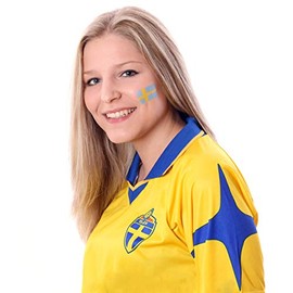 5 x Sweden Tattoo Fan Flags Set Euro 2021 Sweden Temporary Tattoo Flag (5)
