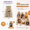 48 Bolsas de Arpillera para Halloween, 12 Diseños, Tamaño 10