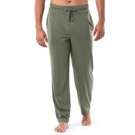 Fruit of the Loom Men's Extended Sizes Jersey Knit Sleep Pant Pajama Bottom, Dark Green, Large US
