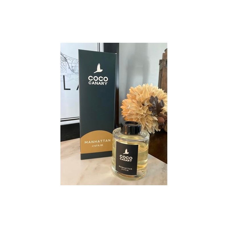 Coco Canary Reed Diffuser Set, Manhattan, 6.7floz (200ml) Home Fragrance
