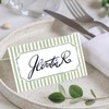 Whaline 100 Pcs Sage Green Place Cards Stripes Tented Card