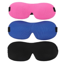 PACKOVE Máscara De Ojos Para Dormir 3D Antifaz Bloqueo Total De Luz Para Viaje Hogar Oficina 3 Piezas Diseño Ergonómico Sin Presión                   