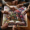 Mushroom Jigsaw Puzzle 1000 Pieces, Magic Book Plant Flower Puzzles