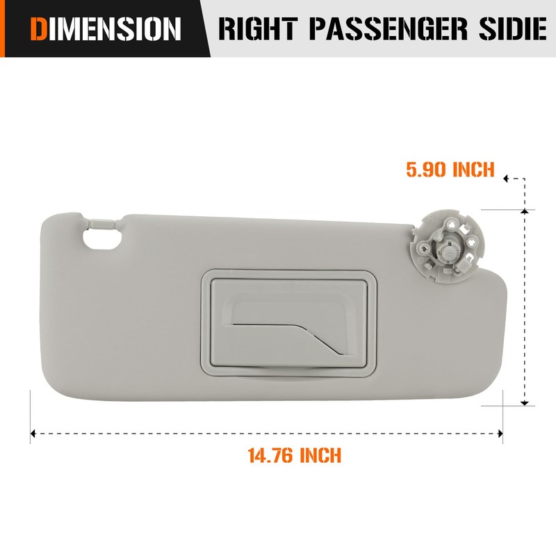 3 Hole Sun Visor for 2011-2016 Chevy Cruze, Right Passenger