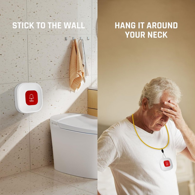 WiFi Caregiver Call Button for Elderly at Home w App