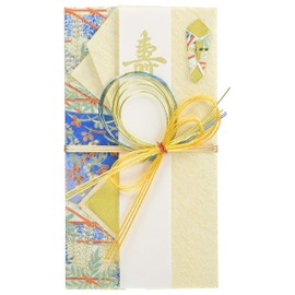 Maruai Ki-646B Shugi-Bukuro (Japanese Traditional Money Envelope) For Weddings, Japanese-Style, Hiyori, Blue, 1 Piece