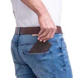 STILORD Jay' Small Wallet for Men RFID Leather Vintage Card Holder NFC Mini Wallet Elegant Genuine Leather, Dark - Brown, Vintage