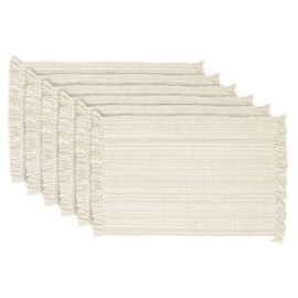DII Variegated Tabletop Collection, Placemat Set 13x19, Off-White, 6 Piece