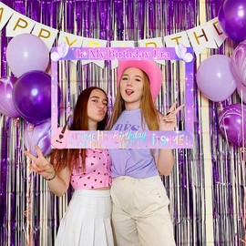 LaVenty Iridescent Birthday Party Photo Booth Props Frame Its Me Hi Im the Birthday Girl Its Me Sign In My Legal Era Party Supplies In My Legal Era Birthday Party Supplies