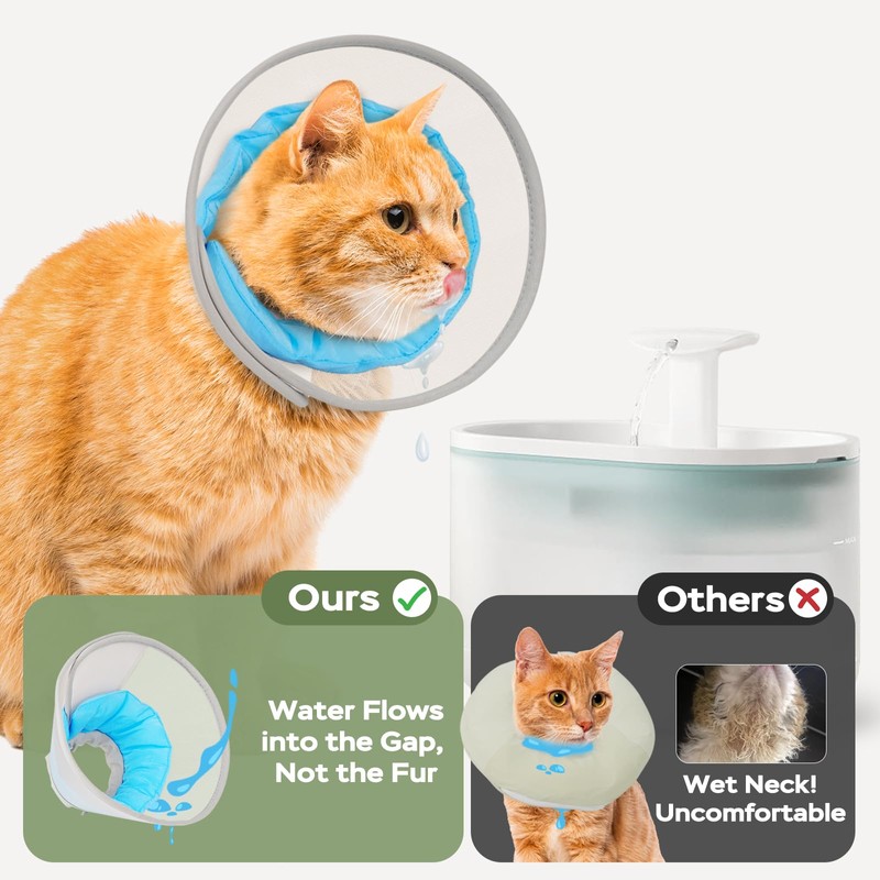 Supet Cat Cone Collar Soft: Comfortable Waterproof Mesh Recovery Cone