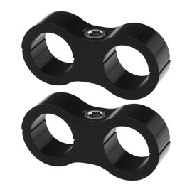The Lord of the Tools 2PCS AN6 14mm Hose Separator Clamp Fuel Line Mounting Clamp Divider Hose Fitting Adapter for Fuel Hose Oil/Braking/Gas Pipeline Water Pipe Aluminum Alloy Black