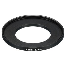 PATIKIL 34mm-52mm Metal Step Up Ring Camera Lens Filter Adapter Ring Aluminum Filter Adapter Ring for Camera Lens Hood Black